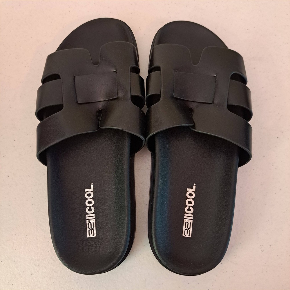 32 Degrees Black Slide Sandals - Picture 2 of 14